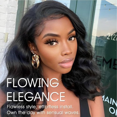Wavymy Glueless Wigs Human Hair Pre Plucked Pre Cut Body Wave HD Lace Front Wigs Human Hair for Women 180% Density No Glule Ready to Wear and Go Closure Wigs for Beginners 20 Inch