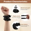 Adjustable Hair Tie, Silk Satin Hair Scrunchies in Black, No Slip Ouchless Hairband Running Scrunchie, Long Cushioned Headband Ties for Women Cute Scrunchies(3PCS)