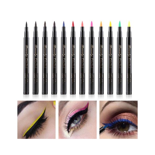 DNM Cat Eye Makeup Waterproof Neon Colorful Liquid Eyeliner Pen Make Up Comestics Long-lasting Black Eye Liner Pencil Makeup Tools (purple)