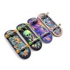 SPITBOARDS 32 x 96 mm Fingerboard Complete Wood Set-Up Assembled, 5-Layers, Silver Trucks with Bushings and Nuts, CNC Bearing Wheels in Transparent Orange, Lasered Foam Grip Tape Cute Monsters