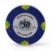 Versa Games Monaco Casino Clay Poker Chips in 13.5g - 50 Piece - (Choose Color) (Blue)