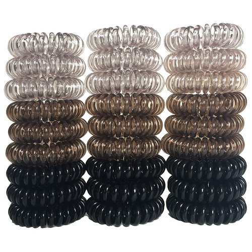 RN BEAUTY 27 Pieces Spiral Hair Ties Phone Cord Hair Ties Waterproof Elastic Traceless Coil Hair Ties Ponytail Holder Coil Hair Bands Hair Accessories 1.58inch (4cm) No Crease Hair Coils (Ombre Color)
