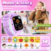 Smart Watch for Kid Age 4 5 6 7 8 9 10 Boys Girls Learning Toy with 26 Puzzle Game 1.69" Touch Screen HD Camera Video Music Player Alarm Clock Storybook Pedometer Christmas Birthday Gift Idea (purple)