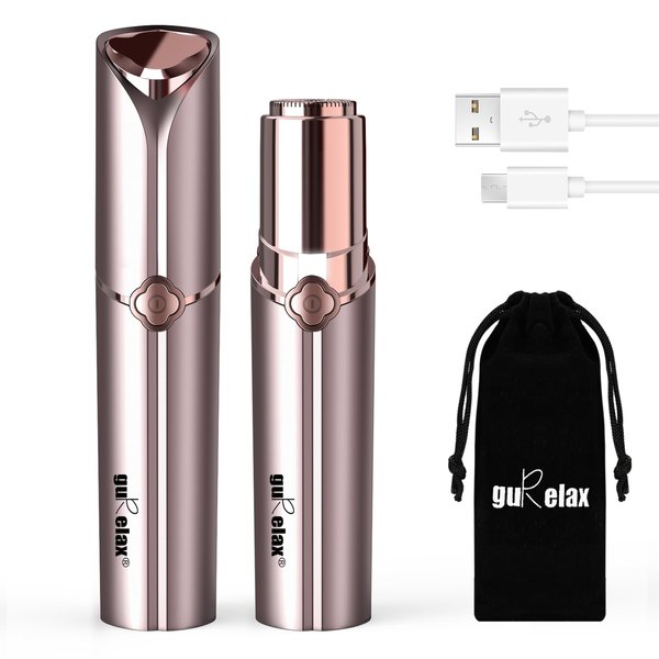 Ladies Facial Hair Remover, Upper Lip Hair Removal for Women Rechargeable, Painless Female Face Shaver Tool, Electric Mustache&Chin Trimmer Device, Best Razors Beauty by Gurelax