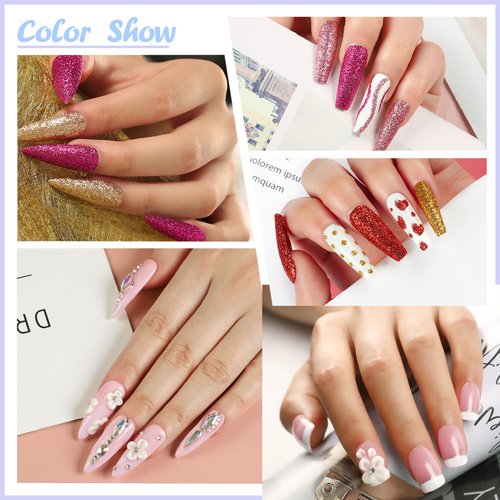 Acrylic Nail Kit for Beginners with Everything Acrylic Nail Set with Drill and U V Light Professional Nails Kit Acrylic Set with Everything for Beginners Acrylic Powder Glitter Decoration Powder Nail Art Starter Kit Gift for Women