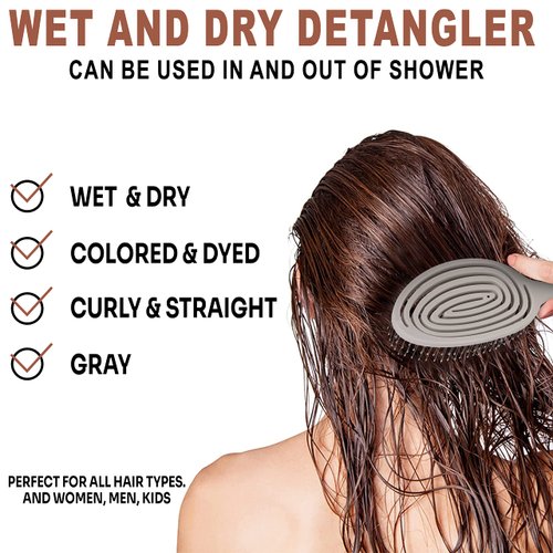 Detangling Brush for Knotty Hair Curl Keeper Brush Curl Defining Brush for Curly Dry Thin Straight Hair Soft Bristle Brush Natural Vented Hair Brush for Men Kids Toddlers