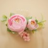 Fangsen Wedding Pink Buds Rose Flowers Floral Comb With Hair Clip Hair Accessories Floral Hair Headpiece