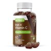 Iron Gummies for Women, Men, & Teens with Vitamin C for Iron Deficiency & Anemia, Supports Energy, Blood Cell Formulation, Blood Builder - Vegan, Gluten & Gelatin Free - Chewable Grape Flavored Gummy