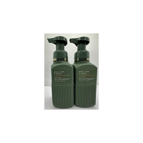 Generic Set of 2 Basil Leaf & Apple Gentle & Clean Foaming Hand Soap 8.75 Ounce, Green