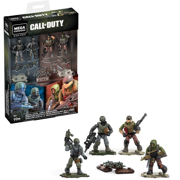 Mega Construx Special Ops vs Jungle Mercenaries Call of Duty Collectible Character Buildable Micro Action Figure