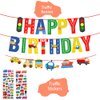 Car Party Supplies - Birthday Party Decorations for 1 year old Kids,Contain a Traffic Banner,a Birthday hat,7 Foil Balloons,6 Latex Balloons,Great for Children Birthday Party
