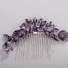 Chargances Bridal Crystal Hair Comb Purple Wedding Rhinestone Hair Side Comb Fashion Handmade Hair Accessories for Bride Wedding Prom Flower Girl Headpieces (Purple)