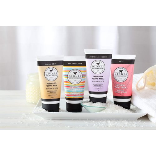 Dionis - Goat Milk Skincare Lavender Blossom Scented Whipped Body Scrub (6 oz) - Made in the USA - Cruelty-free and Paraben-free