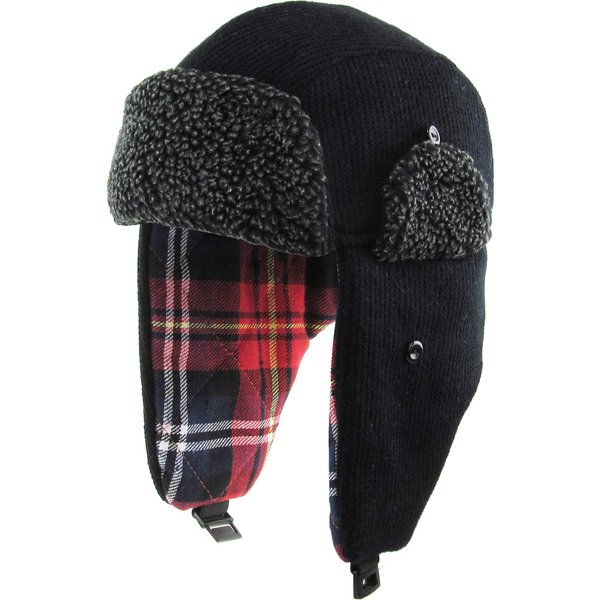 KBW-614 BLK Plaid Solid Aviator Trapper hat Trooper Ear Flaps Ushanka Eskimo Warm Winter Cold