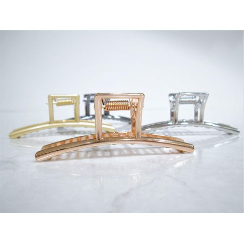 Rose gold or silver metal hair claw clip jaw clip for fine thin hair (Primary color: Rose gold)
