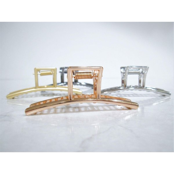 Rose gold or silver metal hair claw clip jaw clip for fine thin hair (Primary color: Rose gold)