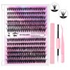 Lash Extension Kit DIY 280PCS Lash Clusters Thick Eyelash Extension Kit, 30D 40D Mix Curl Individual Lashes Kit with Lash Bond and Seal Lash Tweezers