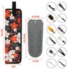Beautyflier Set of 2 Curling Iron Travel Case, Canvas Heat-Resistant Flat Iron Holder Case, Straightener Travel Case and Silicone Mat for Hair Tools for Travel, Gym or Daily Use (16.5IN, Red Blossom)