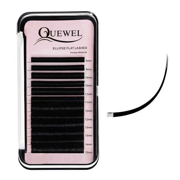 Ellipse Flat Eyelash Extensions 0.20mm Curl CC 8-15mm Mix Matte Black|0.15/0.20mm Curl C|CC|D|DD Mix-8-15mm Single 8-18mm|(0.20 CC Mix8-15)