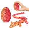 Small Dragon Eggs with Dragon Inside, 3D Printed Surprise Funny Gifts for Kids, Articulated Dragon Fidget Toys for Adults, Executive Desk Toys Office Room Décor (Orange Red)