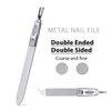 VOGARB Metal Nail File for Natural Nails,2 Pack Set Double Ended Double Sided Emery Board for Fingernail and Thick Toe Nails,Professional manicure Pedicure kit
