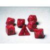 Crystal Caste RPG Dice Sets: Red Pearl Polyhedral 7-Die Cube/Set