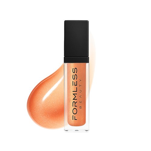 Formless Beauty | Majestic Peach Lip Gloss by Jenny McCarthy | Peach Gloss Infused with Gold Glitter | Vegan Hydrating Formula | Non-Sticky Aloe & Jojoba Infused | Paraben&Cruelty Free | Lip Enhancer