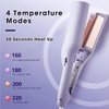 Curluxe French Curls Iron, Curluxe Beach Waves Curling Wand, French Wave Curling Irons, Anti-Scald Crimper Hair Tool for Women, 15-Second Heat-Up, Four Settings, Easy to Use, 1.25 Inch (Pink)