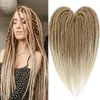 Aguacor Straight Dreadlocks Synthetic Double Ended Dreadlock Extensions 24inches 5 Strands Width 1.2cm Soft Light Brown to Blonde DE Dreadlock Extensions for Women (5 Strands, 27/613)
