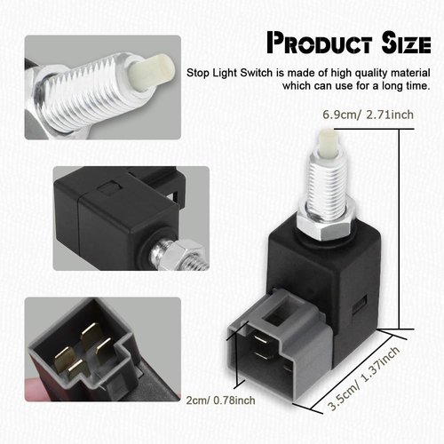 Brake Light Switch, Stop Lamp Switch Assembly, Stop Lamp Switch Replacement Compatible with Hyundai Accent Azera Elantra, KIA Amanti Forte Optima, Replace 93810-3S000, 93810-3K000, 93810-38100