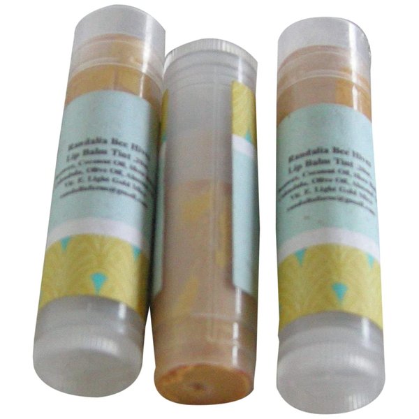 Set of 3 Lip Balm Tint, Light Gold Mica, Randalia Bee Hives