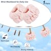 2 Pcs Wrist Towels for Washing Face-Dorbetar, Microfiber Wrist Bands for Washing Face, Spa Wristbands for Washing Face, Face Wash Wristbands, Arm Bands for Washing Face for Woman Children（Pale Pink）