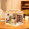 ROBOTIME DIY Miniature Dollhouse Kit for Girls Mini House with Accessories Model Supply Store Kit with LED to Build Decent Birthday Gift