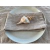 Eight Owls Stonewashed Linen Napkins - 20 Inch x 20 Inch – Set of 4-100% Pure Linen Cloth - Mitered Corners - Coast, (Warm Pebble)
