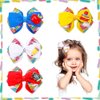 Estivaux 4 PCS Welcome Back to School Hair Bows for Girls, Apple Book Hair Clips Red Yellow Grosgrain Ribbon Bows First Day of School Hair Accessories for Girls Kindergarten Party Favor Supplies