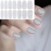 WOKOTO 20 Sheets Nail Polish Strips with Nail File Set Glitter Solid and Simple Solid Nail Polish Wraps Nail Stickers Full Nail Wraps for Women Nails Art Self Adhesive Decals Gel Nail Strips Wraps
