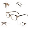TISHUI Reading Glasses for Women +1.50 Modern Cat Eye Ladies Readers 2 Tone Stylish Fashionable Cheaters Glasses W/Comfortable Spring Hinges 4 Pack