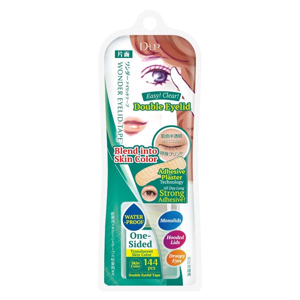 DUP Wonder Eyelid Tape Waterproof Eyelid Stickers, 120 Pc, Invisible Blend Double Eyelid Lift Strips for Droopy Eyes, Japanese Instant Natural Eye Lid Eye Makeup, One Sided Adhesive