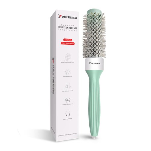 EAGLE FORTRESS Professional Round Hair Brush for Blow Drying with Ceramic + Ionic, Innovative Bristle Combination Round Brush for Professional Styling Blowing Out at Home (1.38in)
