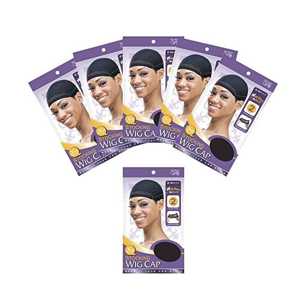 (6 Pack) Qfitt- Wide Band Stocking Wig Cap #100