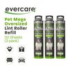 Evercare All-Purpose Pet Mega Oversized Lint Roller Refills, Green, 3-Pack (150 Sheets)