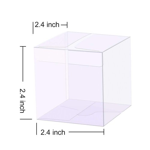 YOZATIA 25PCS Transparent Boxes 2.4 x 2.4 x 2.4 inch, Candy Box, Clear Favor Boxes Gift Boxes for Wedding, Party and Baby Shower Favors