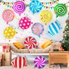 12 Pcs Sweet Candy Balloon Set,18 Inch Candies Mylar Foil Balloons,Round Lollipop Balloon,Candy themed Party Decorations for Kids Christmas Birthday Party Baby shower supplies