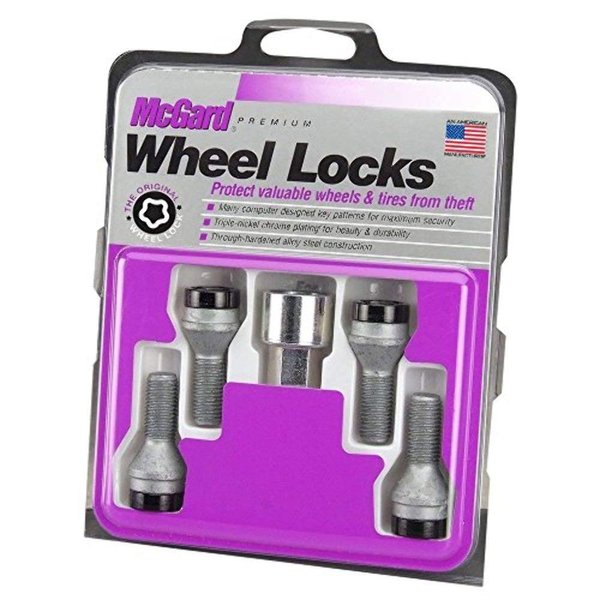 MCGARD 27361 Black Bolt Style Cone Seat Wheel Lock Set (M12 x 1.25 Thread Size) - Set of 4