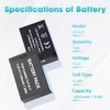 LP LP-E17 Battery 2-Pack 1450mah USB-C Charging Port Battery for Canon EOS R50 RP R10 R8, Rebel T8i, T7i, T6i, T6s, SL2, SL3, EOS M3, M5, M6, EOS 200D,77D,750D,760D,800D,8000D Digital SLR Camera