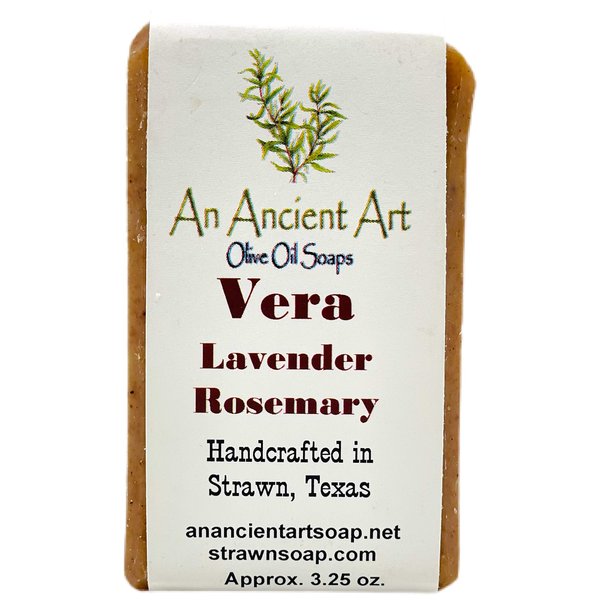 An Ancient Art’s Bar Soap - All Natural Soap Handmade with Olive Oil, Palm Oil, and Coconut Oil (Vera Lavender Rosemary)