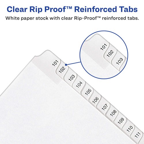 Avery Legal Exhibit Binder Dividers, Preprinted 76-100 Tab, Side Tabs, Unpunched Letter Size, 1 Set Collated, 4 Sets per Pack (01704)