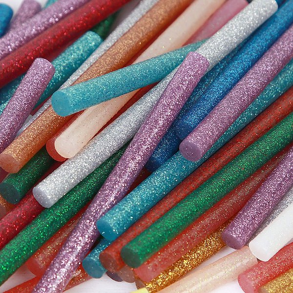 KEILEOHO 280 PCS Colored Glitter Hot Melt Glue Sticks, 14 Colors Mini Glue Sticks, Mini Hot Glue Sticks for Arts Crafts, Home Repair, Holiday Crafts