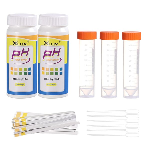 XLUX Soil pH Tester, Acidity Test Meter, Strips Kit 200 Tests, for Garden Home Lawn Farm Vegetable Yard Compost Outdoor and Indoor Plants, 4.5-9.0 Range
