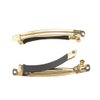 MAHAVIMOKSA Gold French Barrette Hair Clips with Black Leather Protect for DIY Craft Project (100mm/4"-10pcs)